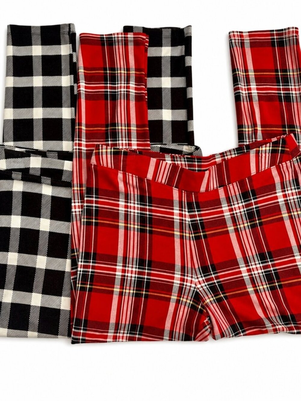 Est. 1946 Two‑Pair Plaid Pants | Size L | Pull‑On Comfort | Classic Red & Black